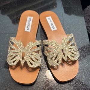 Steve Madden Gold Butterfly Sandals